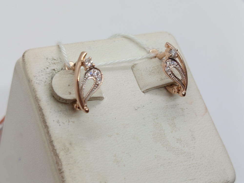 СКМИ585 СЕРЬГИ С КАМНЯМИ (Au 585)