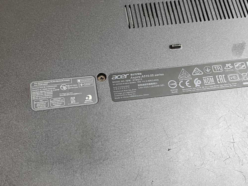 Ноутбук Acer Aspire A515-55; Core i3-1005G1, GeForce MX350, 8 Гб, 240 Гб, Нет