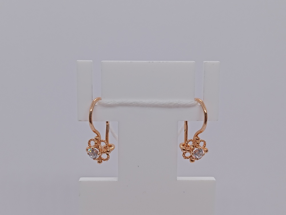 СКМ585 СЕРЬГИ С КАМНЕМ (Au 585)