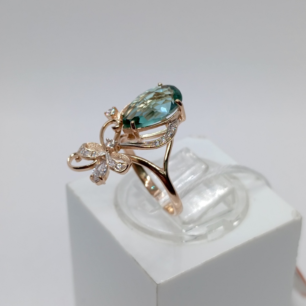 КОЛЬЦО С КАМНЯМИ (Au 585)