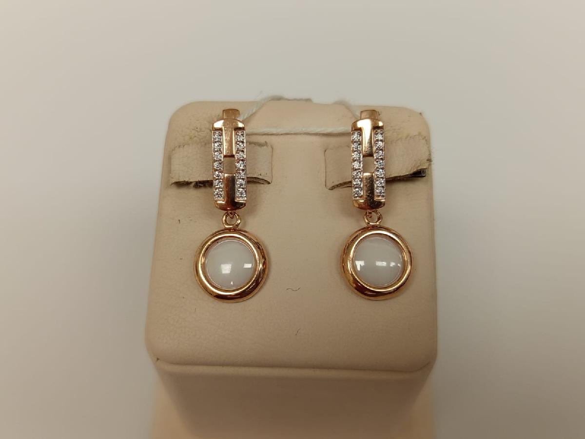 СКМИ585 СЕРЬГИ С КАМНЯМИ (Au 585)