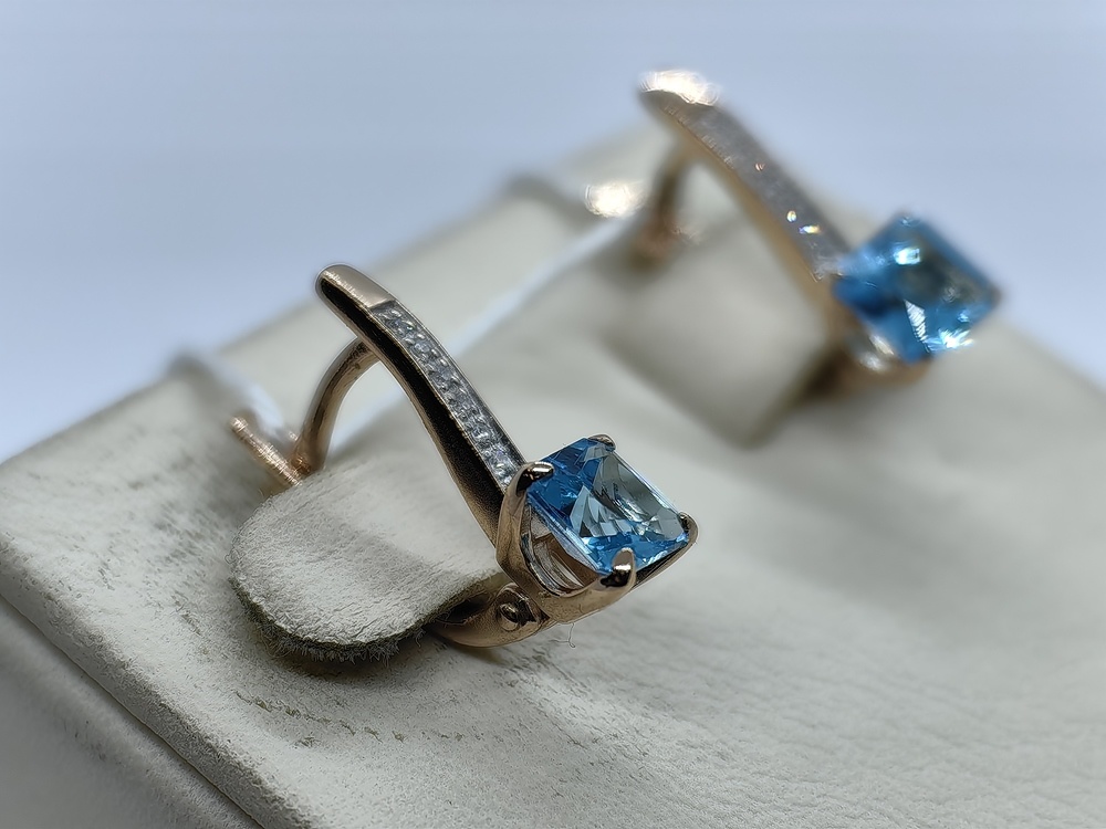 СКМИ585 СЕРЬГИ С КАМНЯМИ (Au 585)