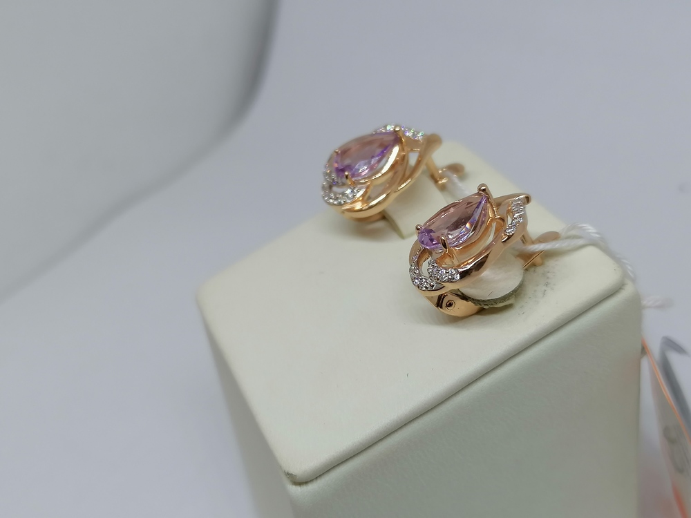 СКМИ585 СЕРЬГИ С КАМНЯМИ (Au 585)