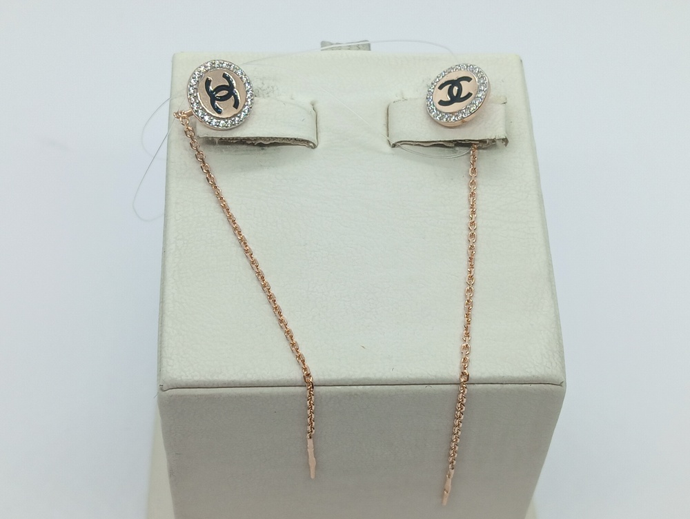 СЕРЬГИ ПРОДЕВКИ с камнями (Au 585)