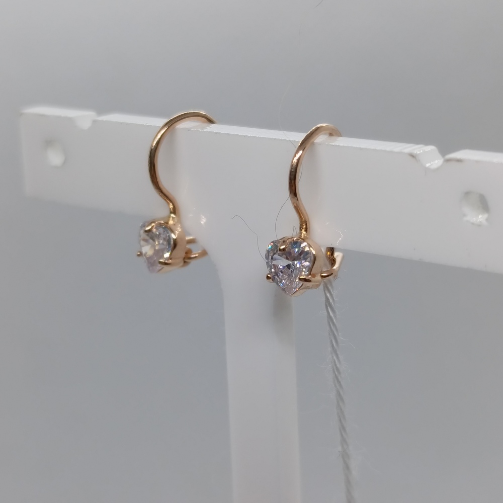 СКМ585 СЕРЬГИ С КАМНЕМ (Au 585)