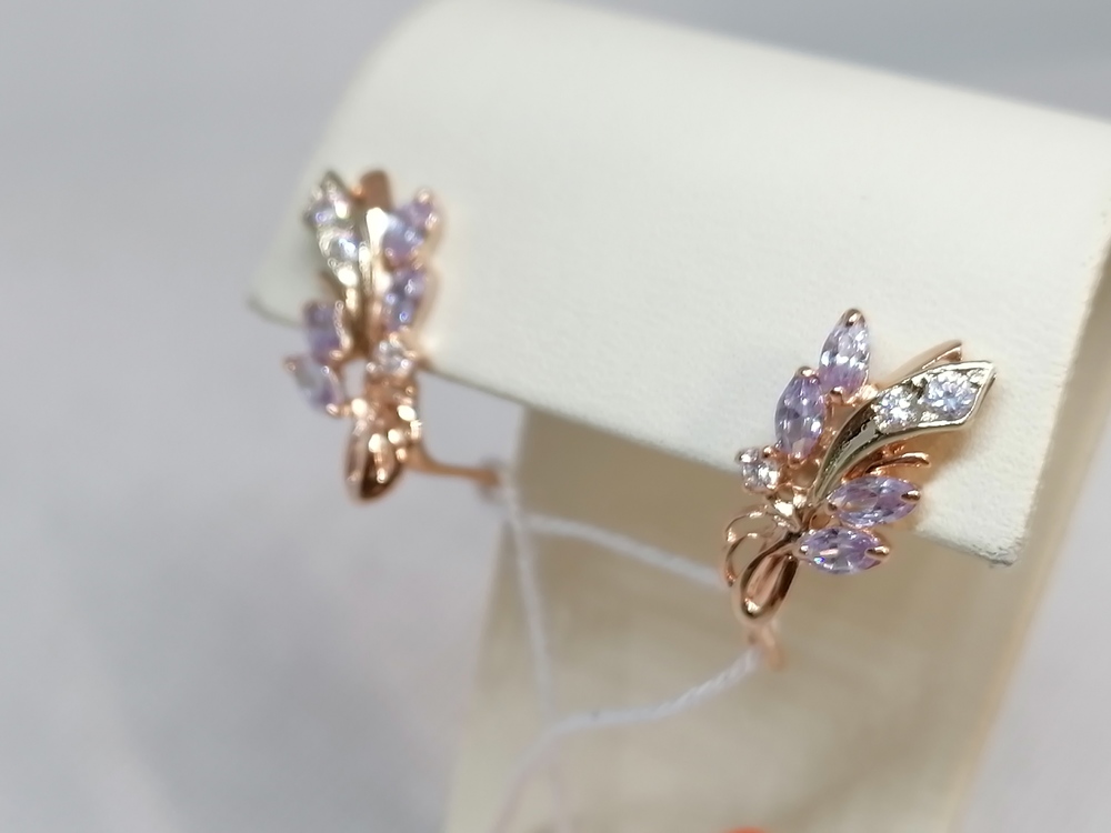 СКМИ585 СЕРЬГИ С КАМНЯМИ (Au 585)