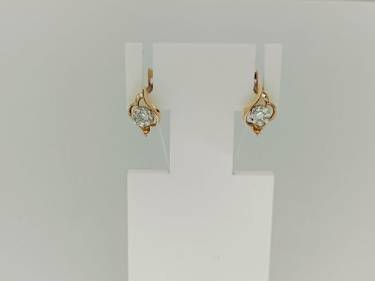 СКМИ585 СЕРЬГИ С КАМНЯМИ (Au 585)