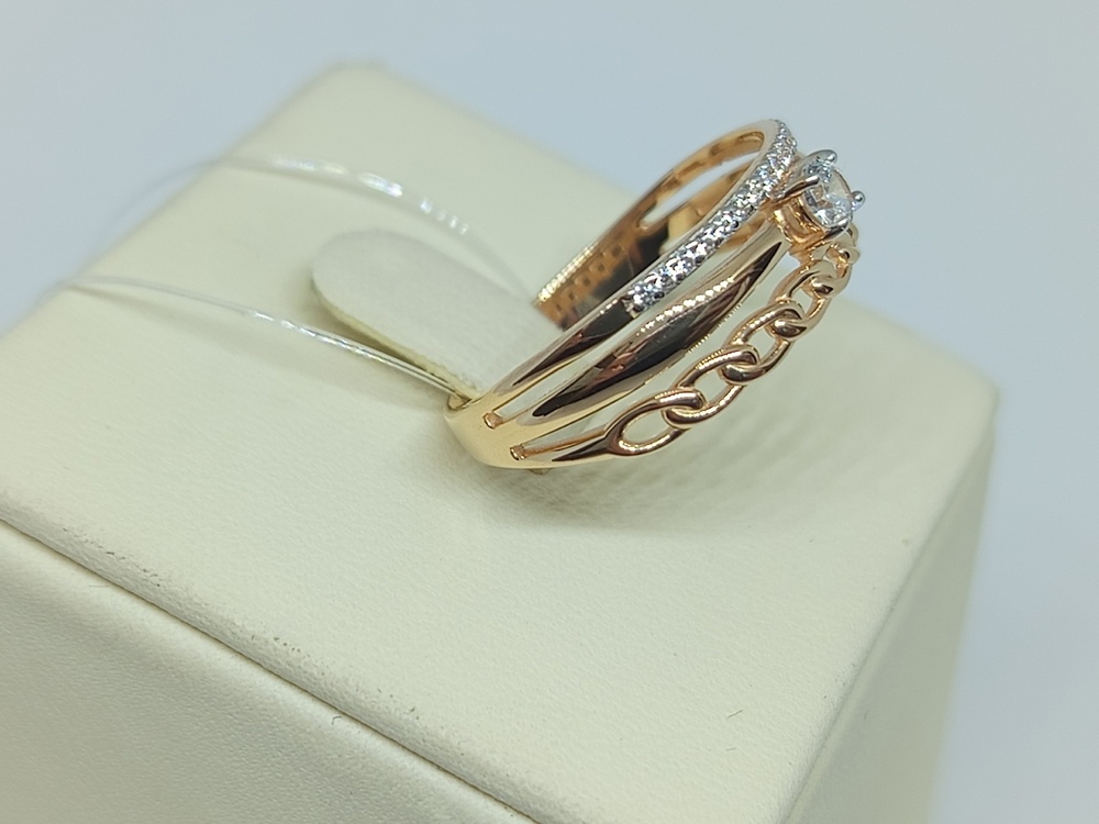 КОЛЬЦО С КАМНЯМИ (Au 585)