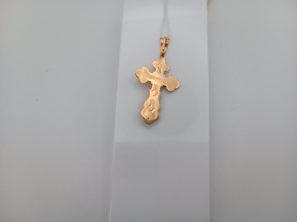 ПОДККИ585 ПОДВЕСКА КРЕСТ С КАМНЕМ (Au 585)