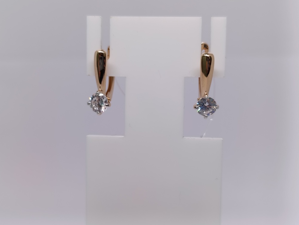 009822-1102 СЕРЬГИ С КАМНЕМ (Au 585)