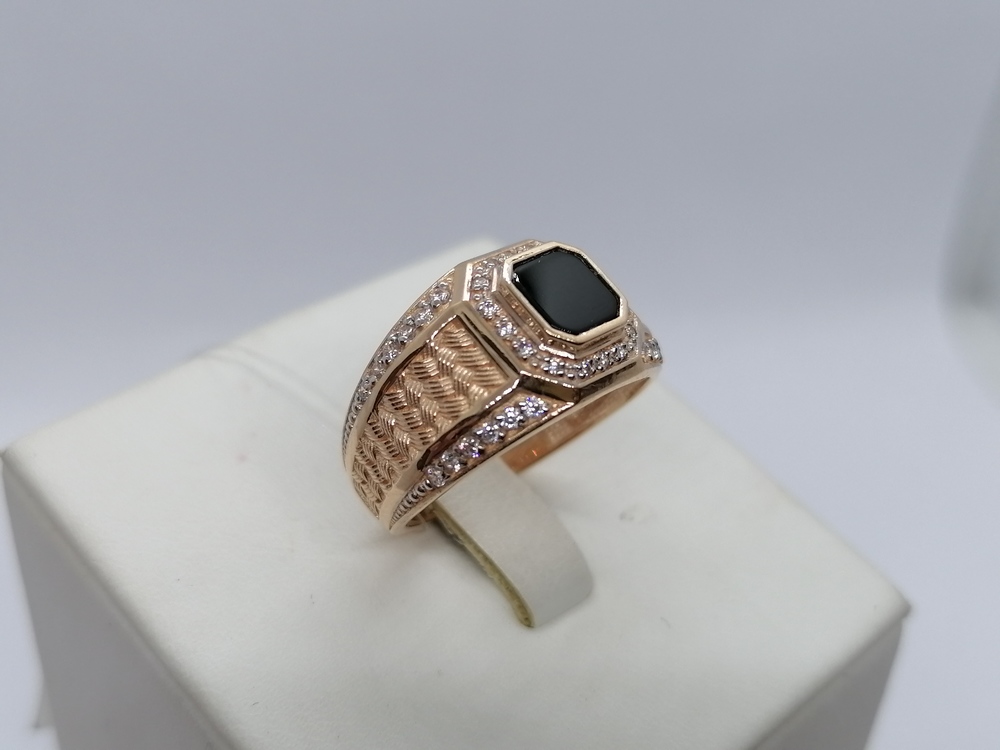 КОЛЬЦО ПЕЧАТКА с камнями (Au 585)