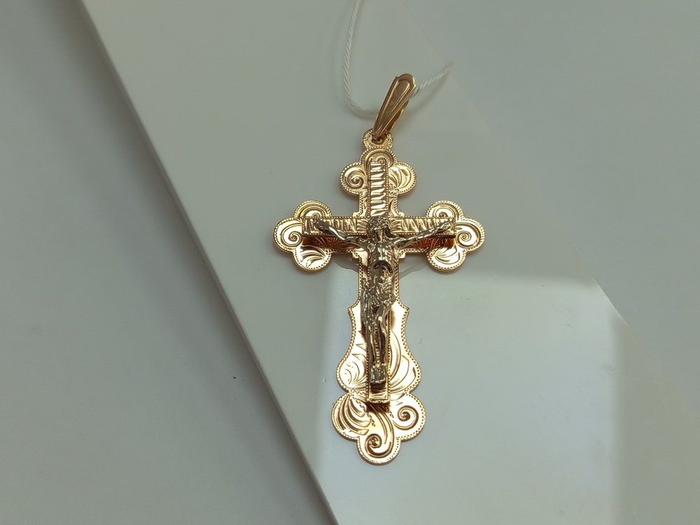 ПОДКБК585 ПОДВЕСКА КРЕСТ БЕЗ КАМНЯ (Au 585)