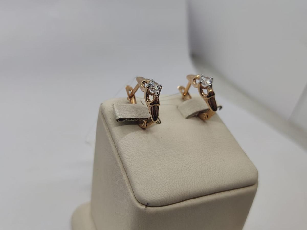 СЕРЬГИ С КАМНЕМ (Au 585)