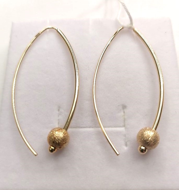 СБКМ585 СЕРЬГИ БЕЗ КАМНЯ (Au 585)