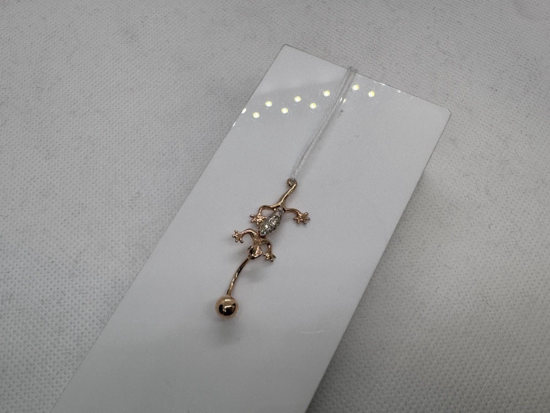 ПИРСИНГ В ПУПОК с камнями (Au 585)