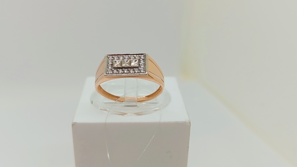 КОЛЬЦО ПЕЧАТКА с камнями (Au 585)