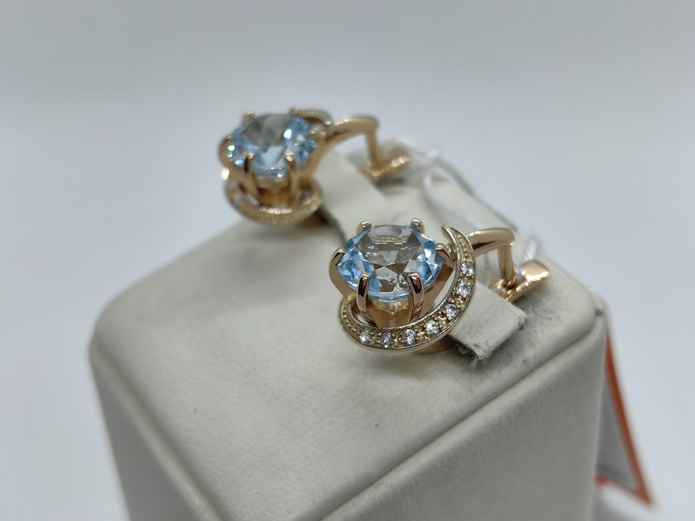 СКМИ585 СЕРЬГИ С КАМНЯМИ (Au 585)