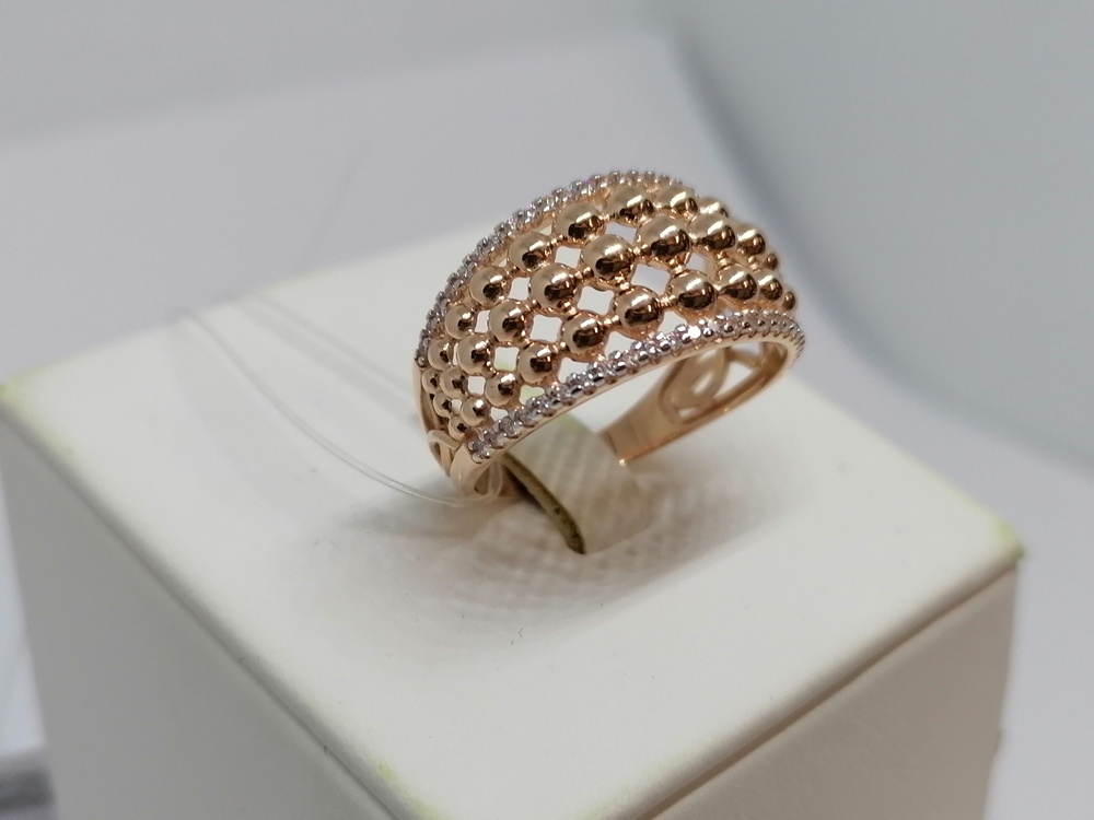 КОЛЬЦО С КАМНЯМИ (Au 585)