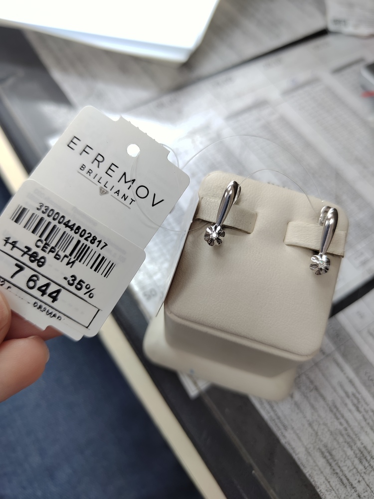 СЕРЬГИ БРИЛЛИАНТ (Ag 925)