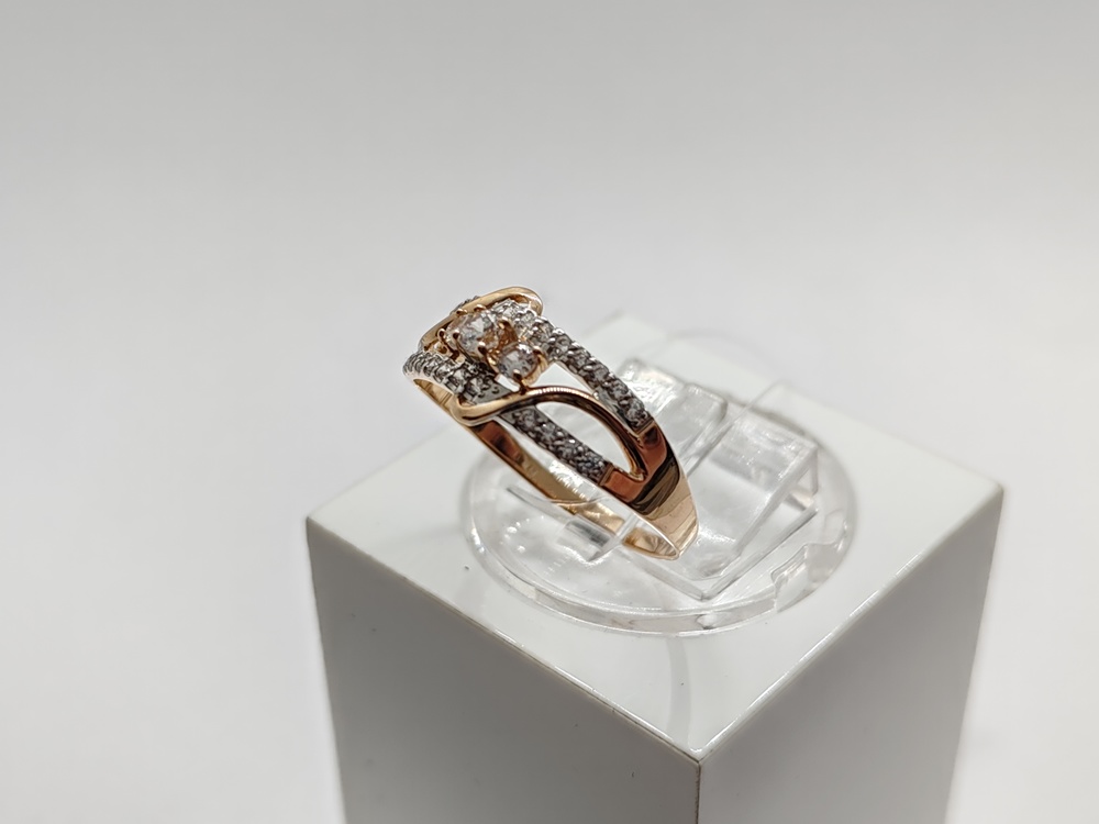 КОЛЬЦО С КАМНЯМИ (Au 585)