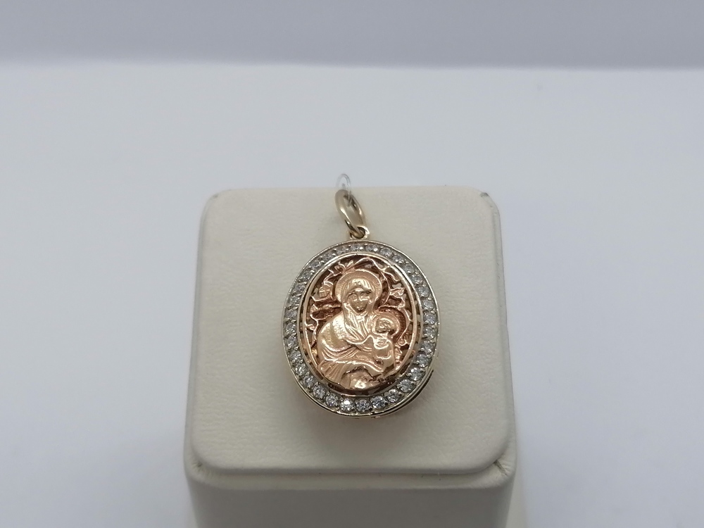 1889 ПОДВЕСКА ИКОНА с камнями (Au 585)
