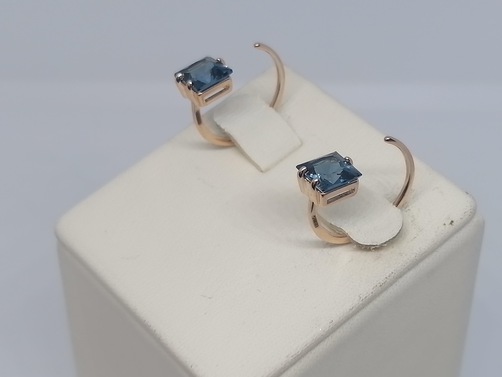 СКМ585 СЕРЬГИ С КАМНЕМ (Au 585)