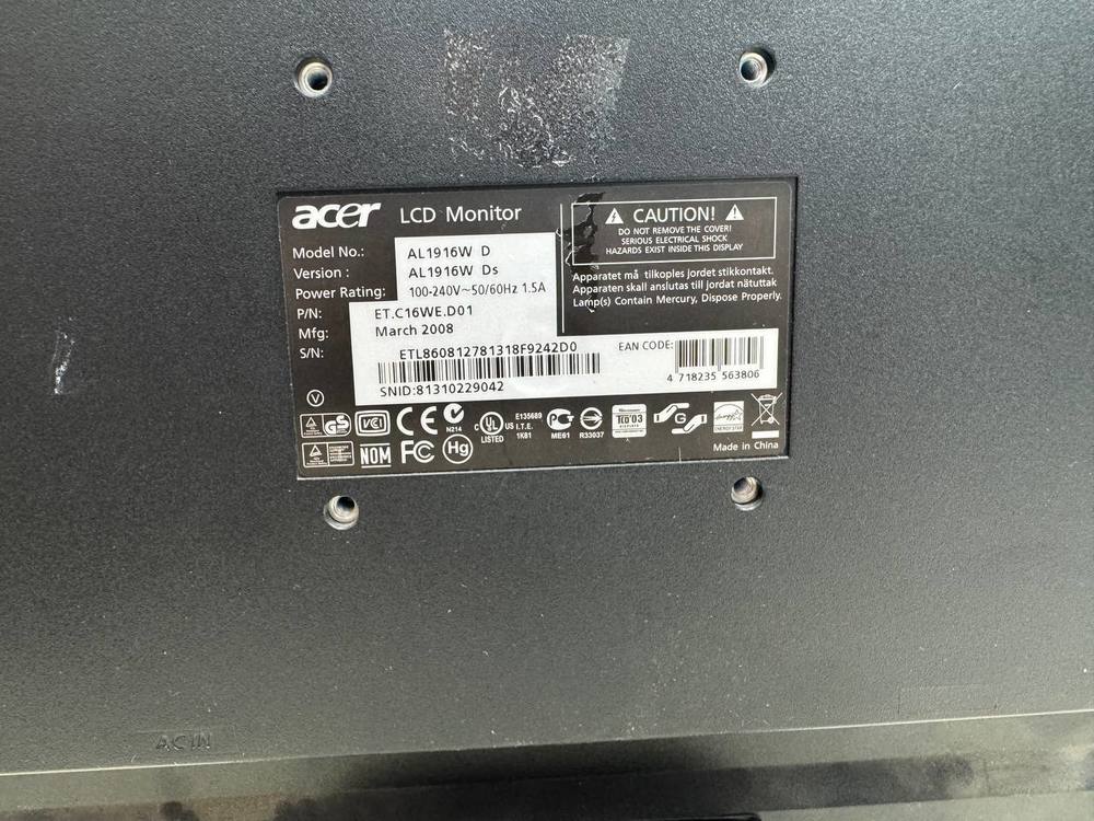 Монитор Acer AL1916WD