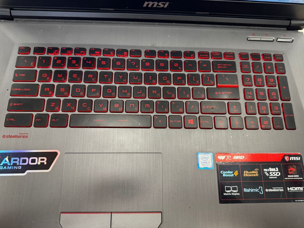Ноутбук MSI; Core i7-8750H, GeForce GTX 1050 Ti, 16 Гб, 128 Гб, 1 Tb