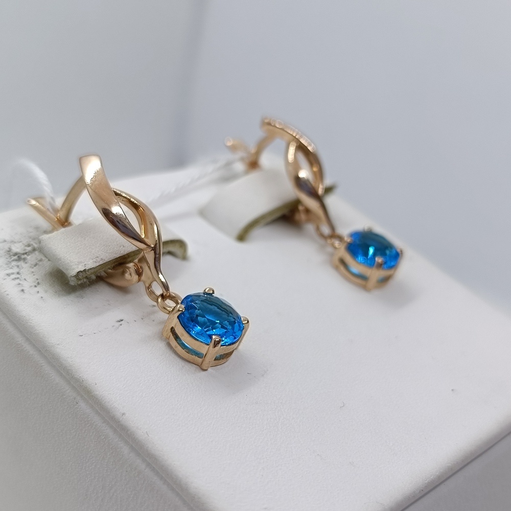 СЕРЬГИ С КАМНЕМ (Au 585)