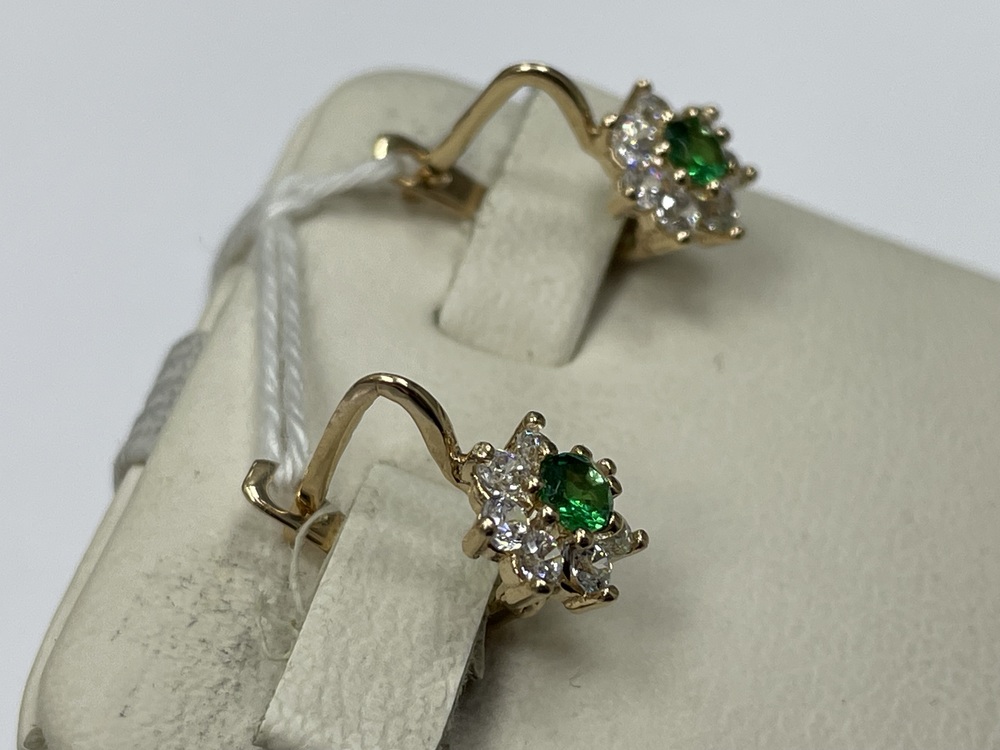 СКМИ585 СЕРЬГИ С КАМНЯМИ (Au 585)