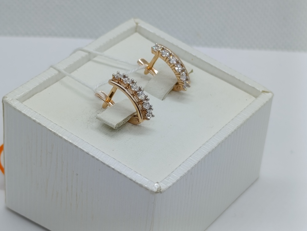 СКМИ375 СЕРЬГИ С КАМНЯМИ (Au 375)