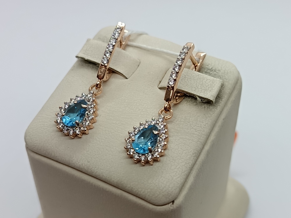 СКМИ375 СЕРЬГИ С КАМНЯМИ (Au 375)