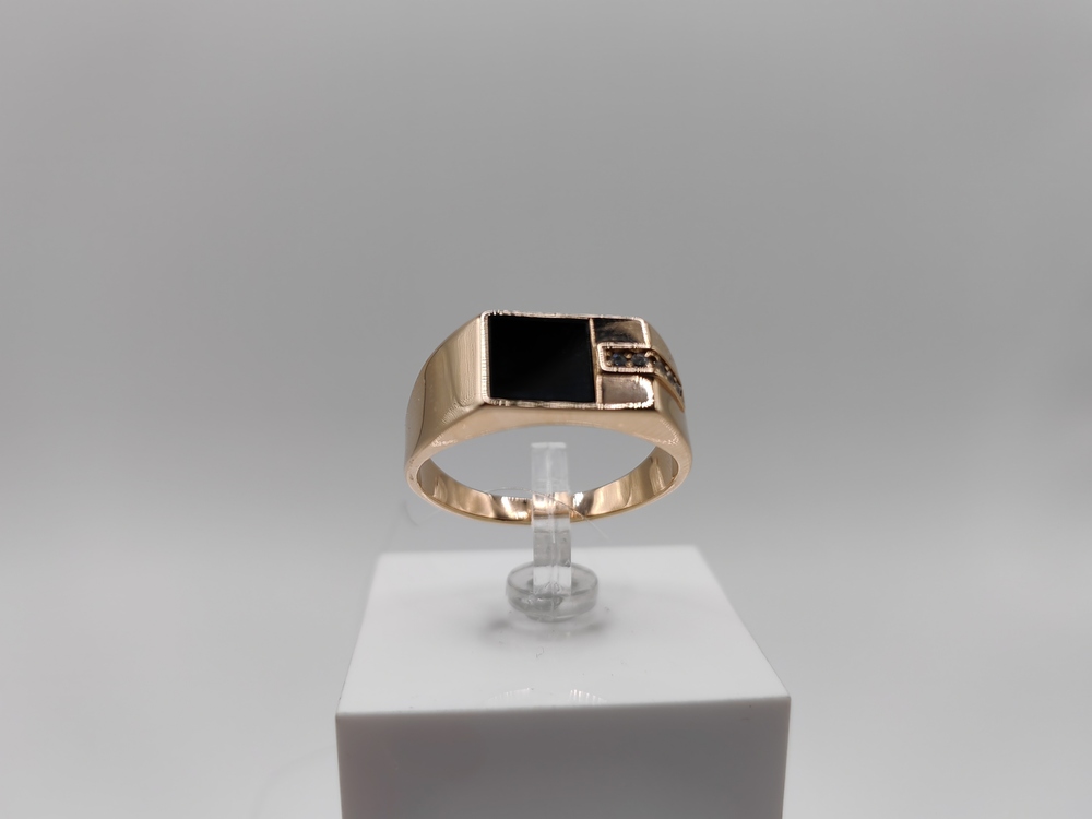 08-540143 КОЛЬЦО ПЕЧАТКА с камнями (Au 585)