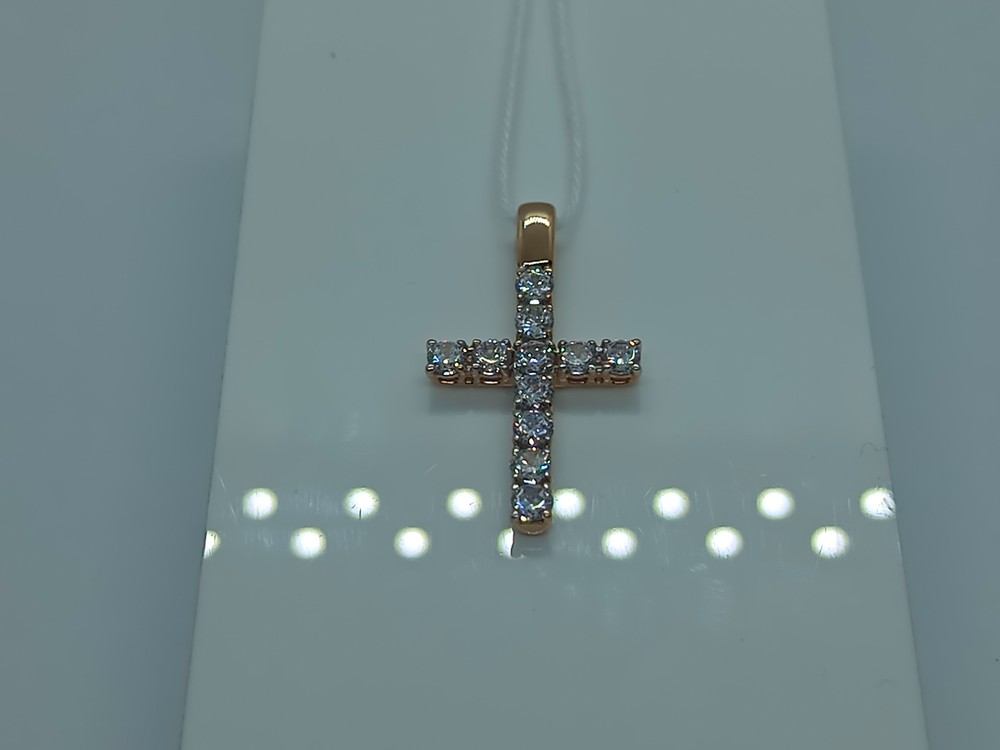 ПОДККИ585 ПОДВЕСКА КРЕСТ С КАМНЯМИ (Au 585)