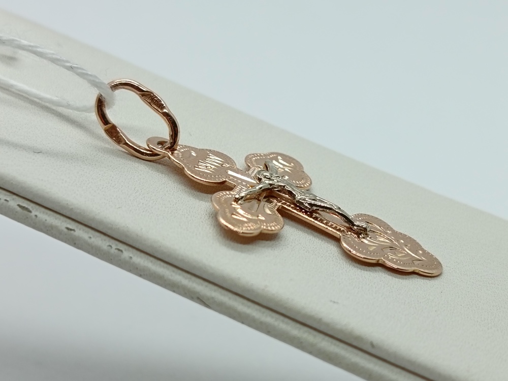 ПОДВЕСКА КРЕСТ БЕЗ КАМНЯ (Au 585)