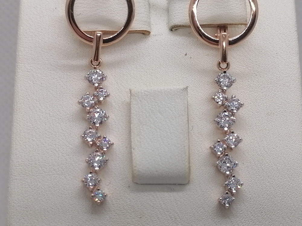 СКМИ585 СЕРЬГИ С КАМНЯМИ (Au 585)