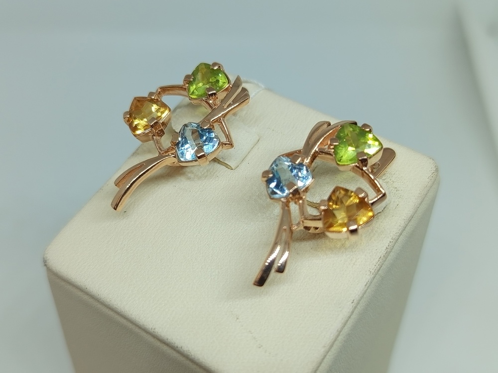 СКМИ585 СЕРЬГИ С КАМНЯМИ (Au 585)