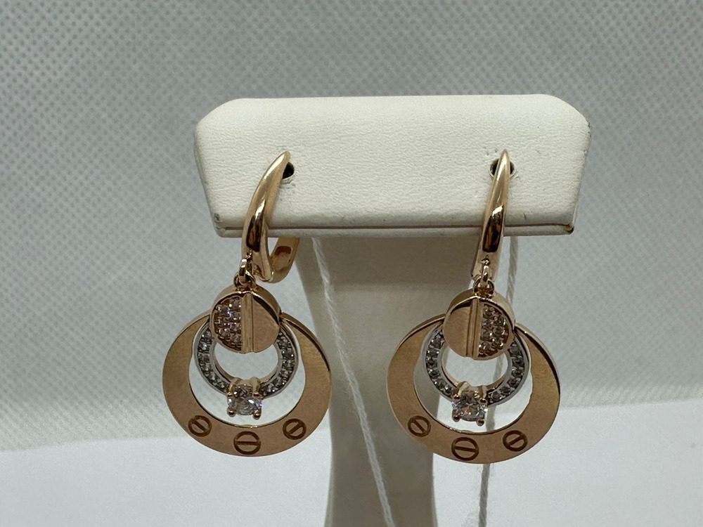 СКМИ585 СЕРЬГИ С КАМНЯМИ (Au 585)