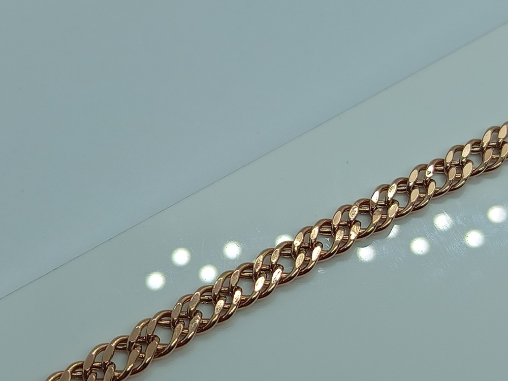 БРАСЛЕТ ПУСТОТЕЛЫЙ Ромб двойной Au 585