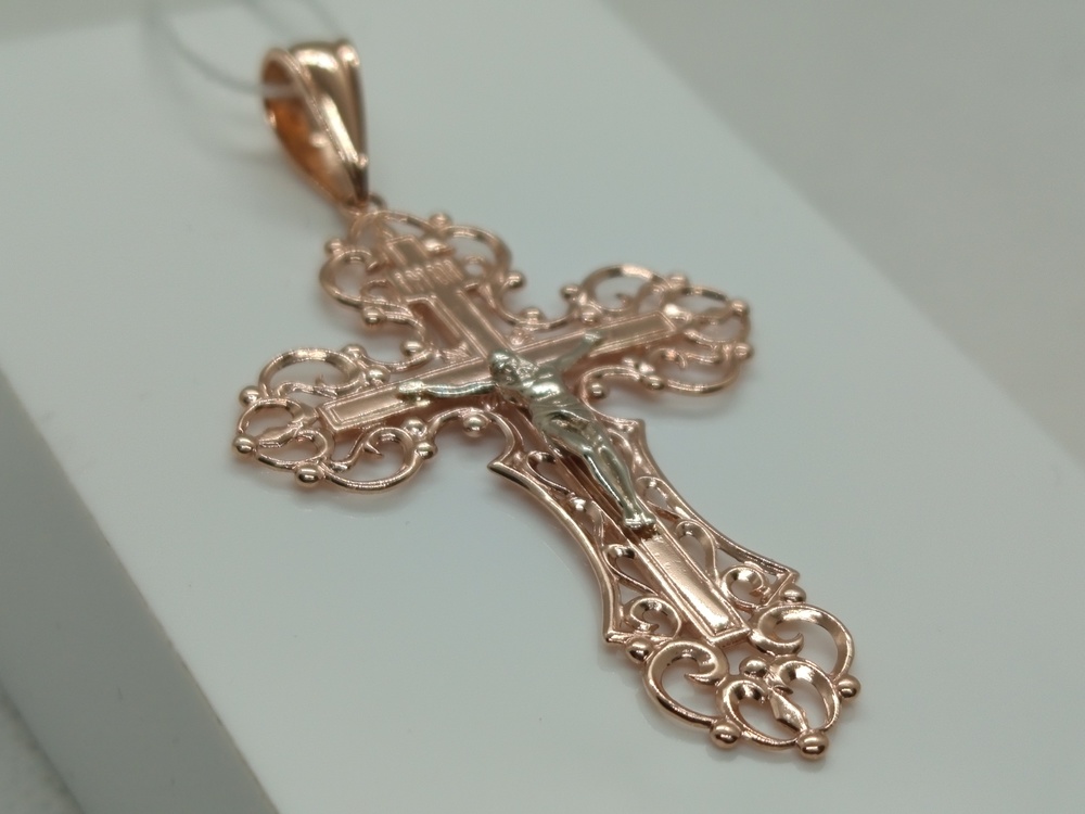 ПОДКБК585 ПОДВЕСКА КРЕСТ БЕЗ КАМНЯ (Au 585)