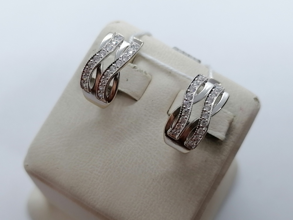 СКМИ585 СЕРЬГИ С КАМНЯМИ (Au 585)