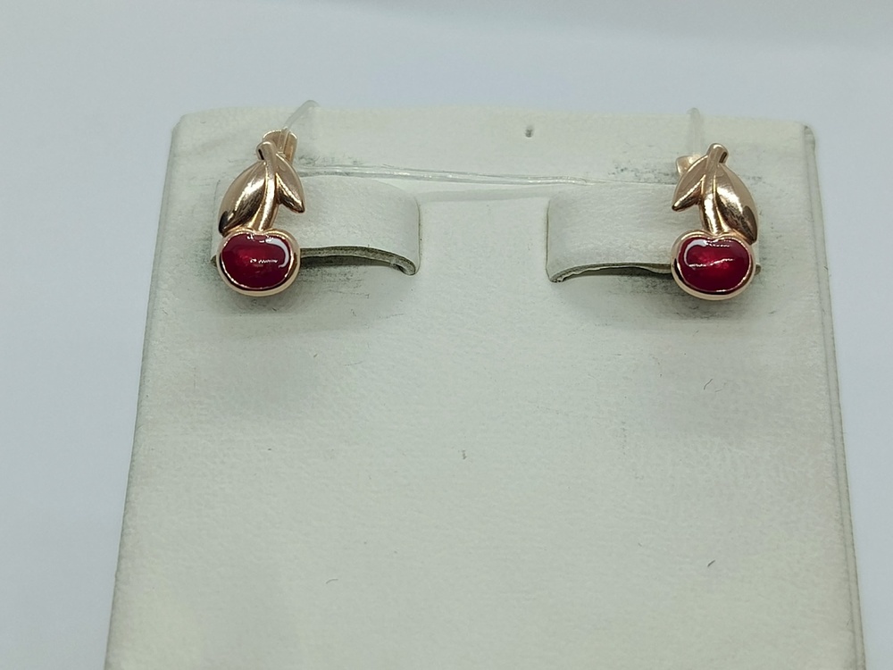 СЕРЬГИ ЭМАЛЬ (Au 585)