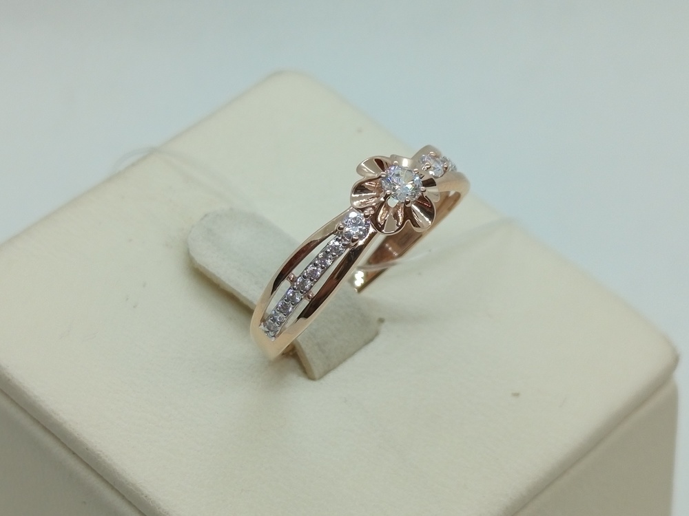 КОЛЬЦО С КАМНЯМИ (Au 585)