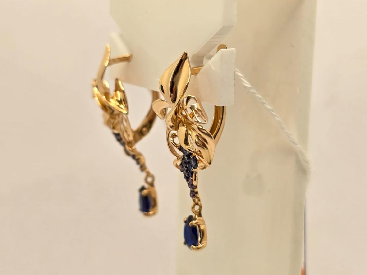 СКМИ585 СЕРЬГИ С КАМНЯМИ (Au 585)