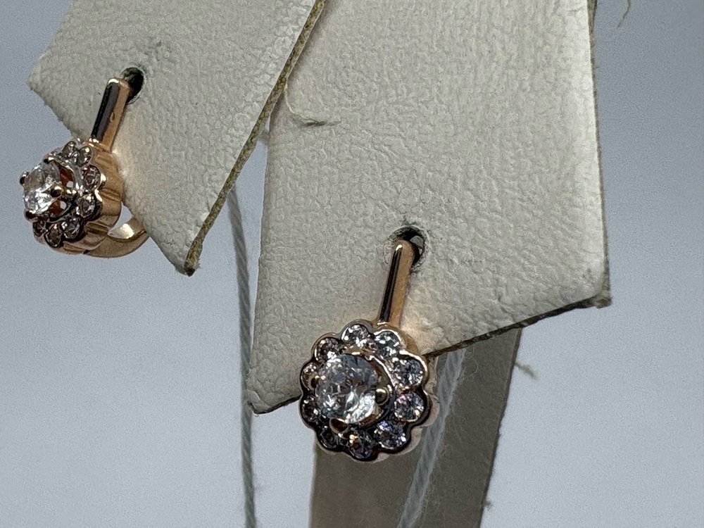 СКМИ585 СЕРЬГИ С КАМНЯМИ (Au 585)