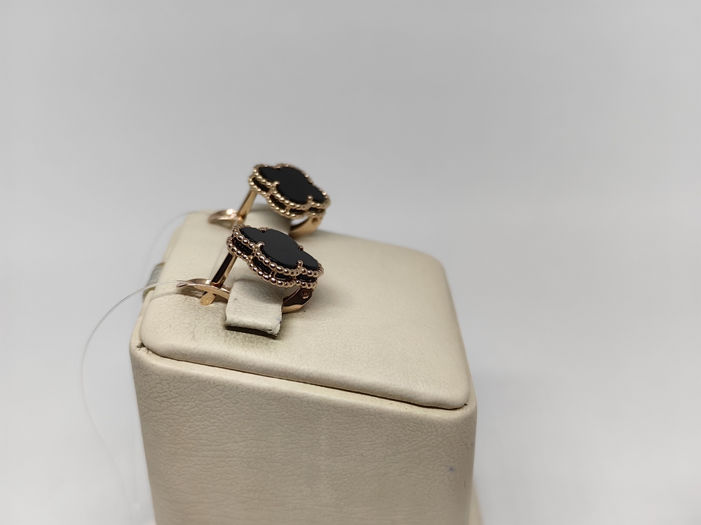СЕРЬГИ ОНИКС (Au 585)