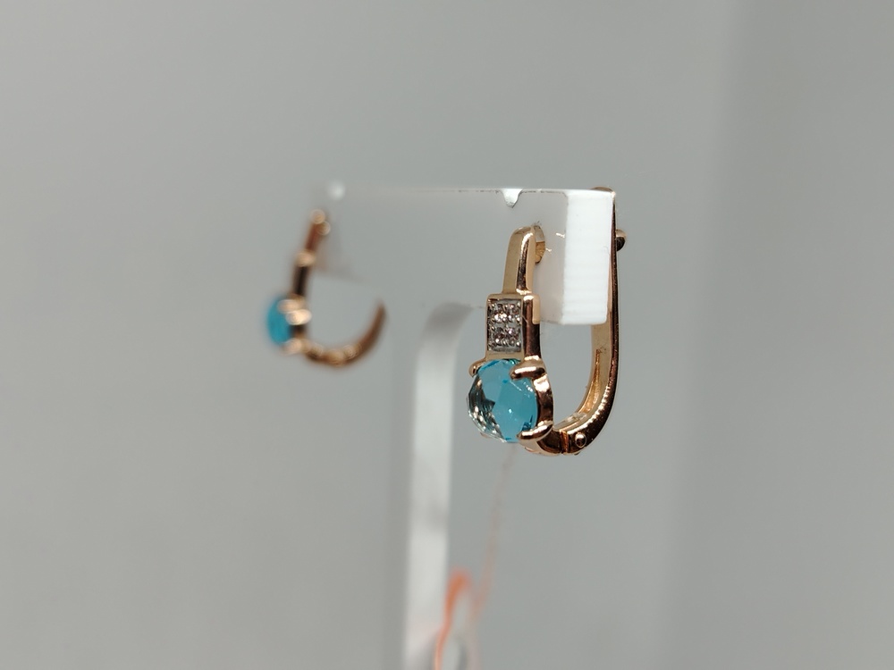 СКМИ585 СЕРЬГИ С КАМНЯМИ (Au 585)