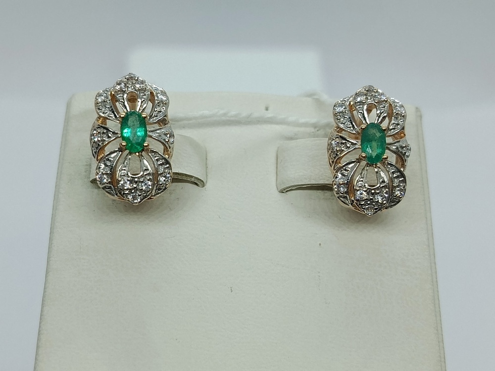 СКМИ585 СЕРЬГИ С КАМНЯМИ (Au 585)