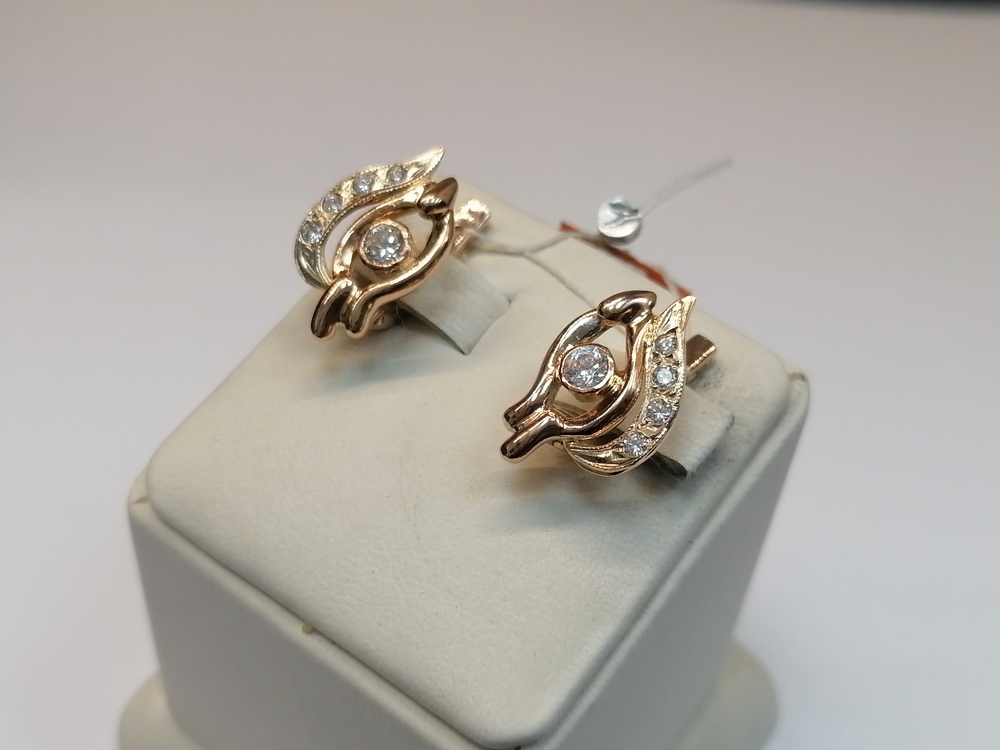 СКМИ585 СЕРЬГИ С КАМНЯМИ (Au 585)