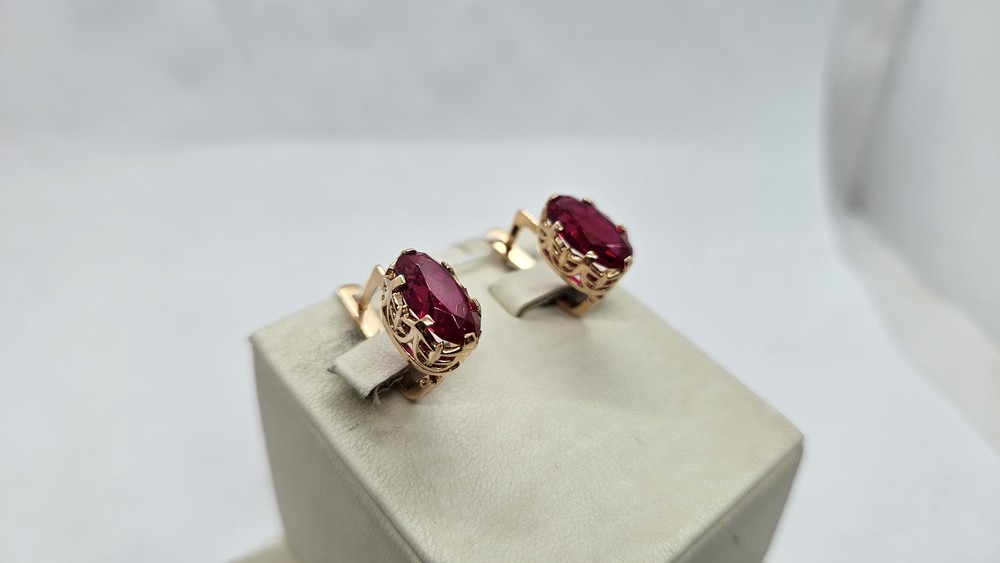 СКМ583 СЕРЬГИ С КАМНЕМ (Au 583)